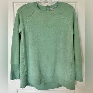 Halogen 100% cashmere lightweight sweater size XS mint green‎ Back Zip